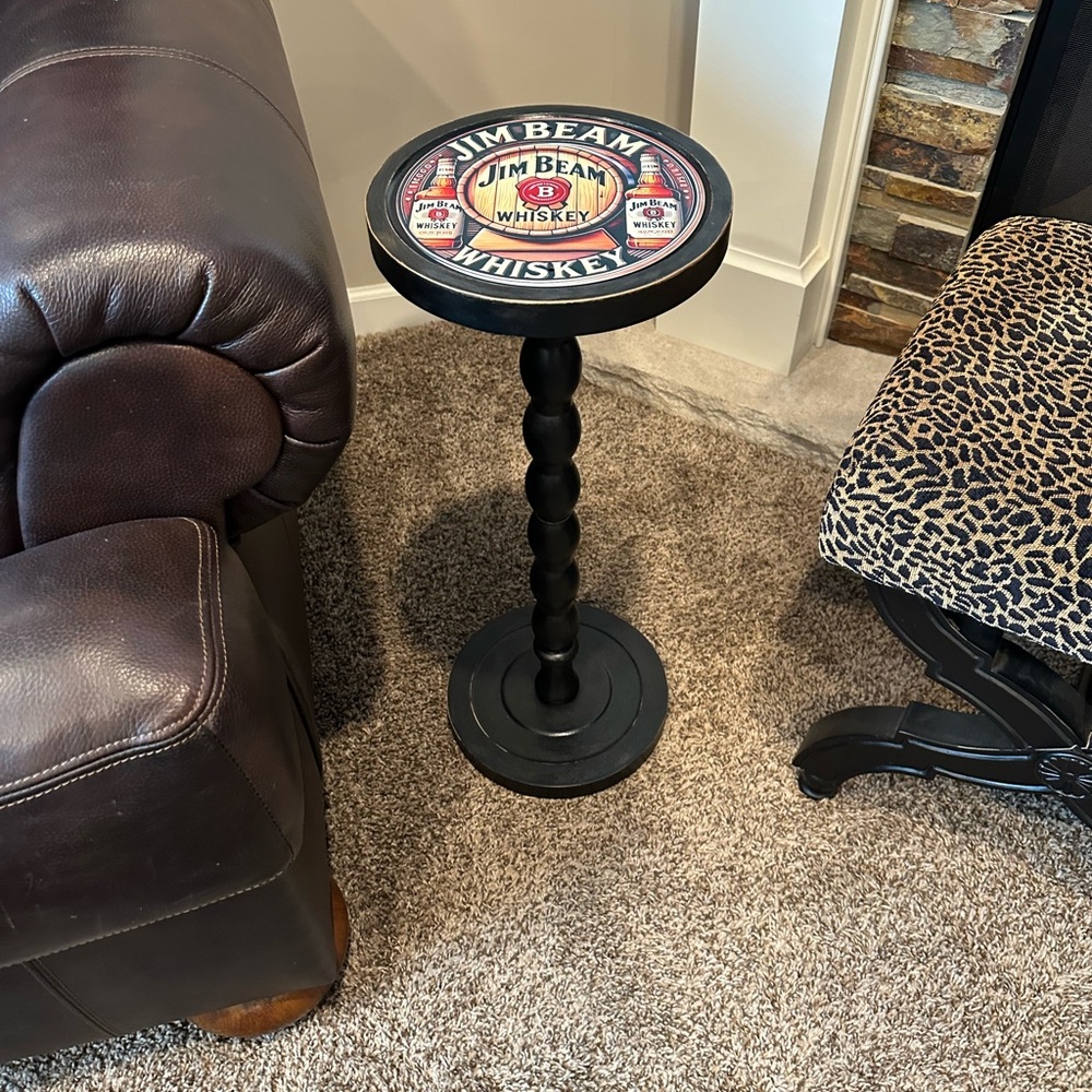 March Madness Sale! Jim Beam Whiskey Drink Table | Bourbon Bar Side Table
